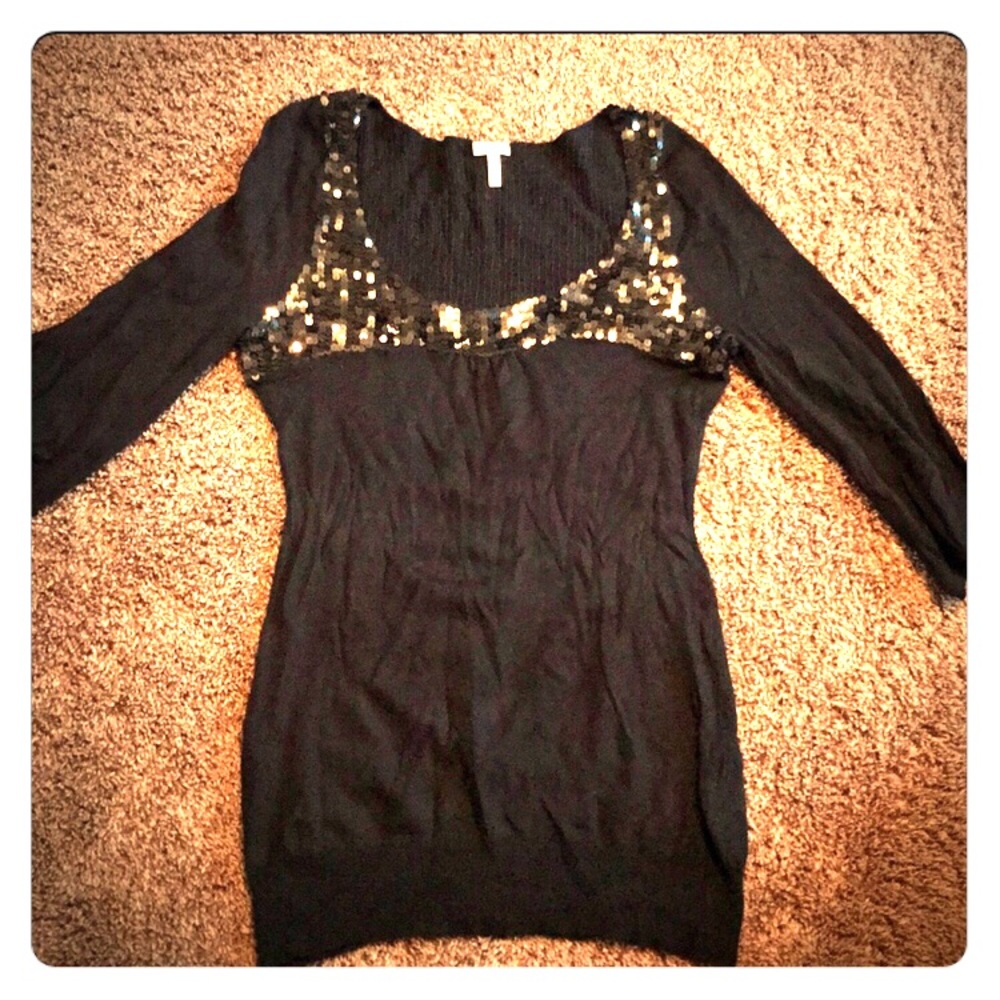 Sequin black tunic blouse